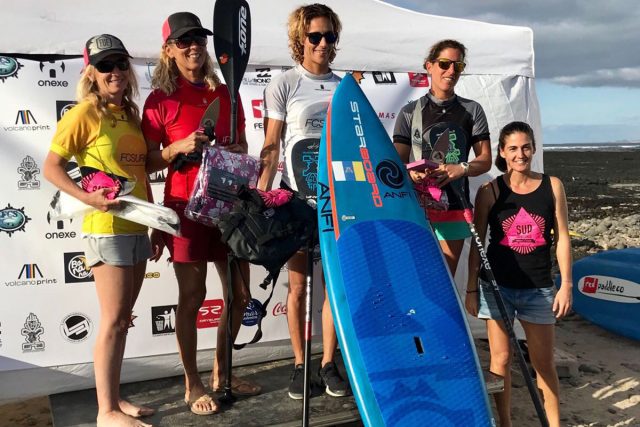Podium SUP SUrfing femenino. Onexe Fuerteventura SUP Challenge