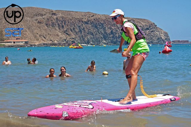 Llegada a meta de Lucie. sup race tenerife