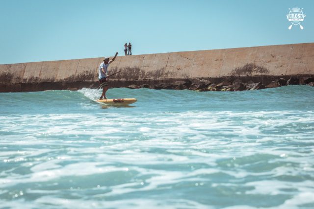 Casper celebrando. Euro SUP de Portugal