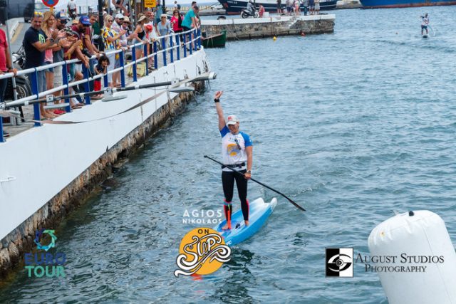 Amandine Chazot in Agios Nikolaos on SUP