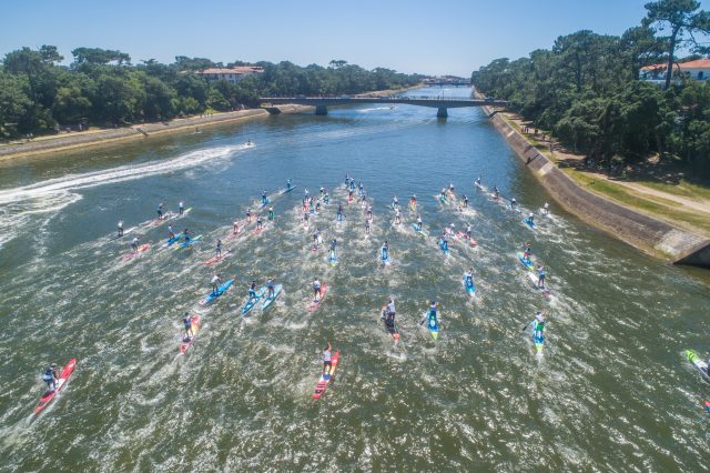 Caotica salida de la larga distancia. Hossegor Paddle Games 2018