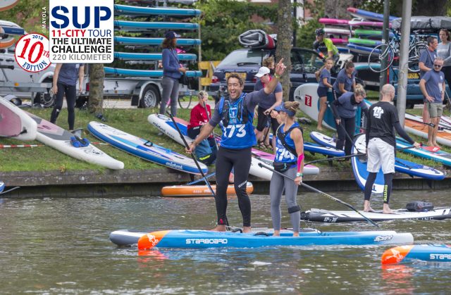 Llegando a meta en el último día del SUP11 City Tour 2018