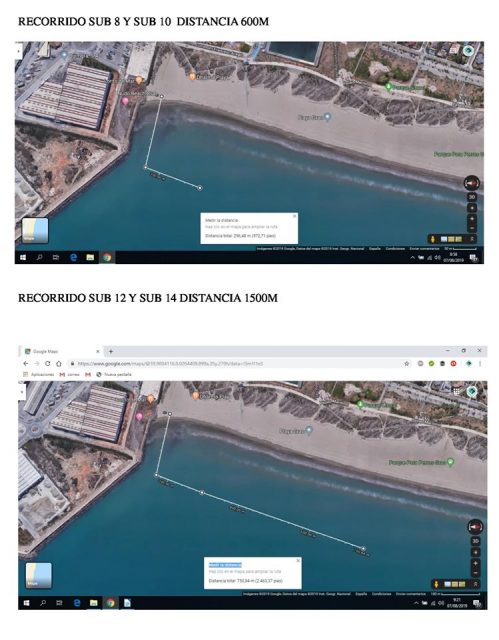 Distancias SUB8 y SUB10 3º Open de SUP de Castellón