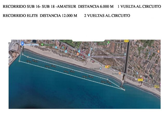 Distancias SUB16, Amateur y Elite 3º Open de SUP de Castellón