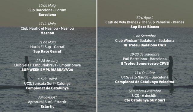 Calendario 20202 Unió Catalana de Surf