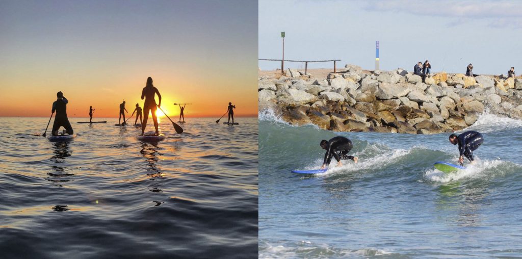 SUP sunrise y surf en las Escuelas de SUP