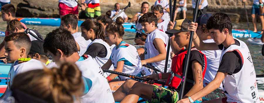 Esperando la salida en competición. Campus SUP Race Jóvenes Promesas